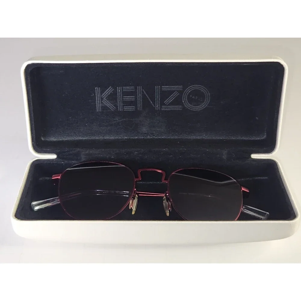 Kenzo Sunglasses KZ 5118 Metallic Red Made In France Lightweight Metal Frames